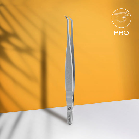Professional eyelash tweezers EXPERT 40 TYPE 1 (L-shaped,50') image 0