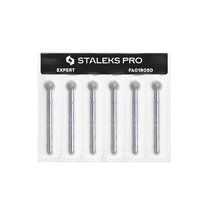 Diamond nail drill bit, "ball", red, head diameter 5 mm (sets 6 pcs) image 2