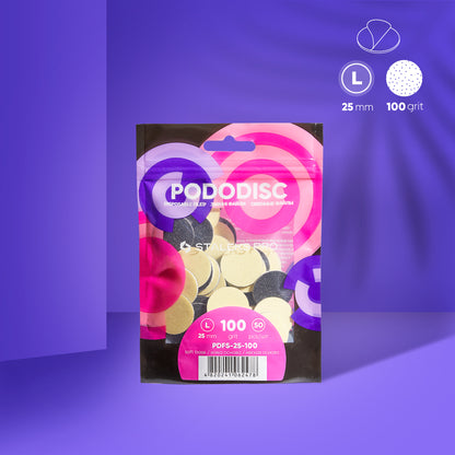 Disposable files on a soft base for pedicure disc PODODISC STALEKS PRO L 100 grit (50 pcs) image 0