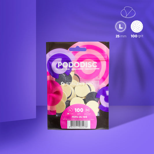 Disposable files on a soft base for pedicure disc PODODISC STALEKS PRO L 100 grit (50 pcs) image 0