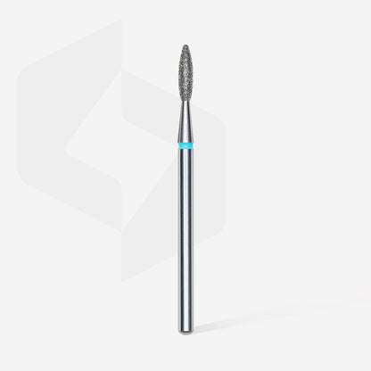 Diamond nail drill bit, "flame" , blue, head diameter 2.1 mm/ working part 8 mm image 1