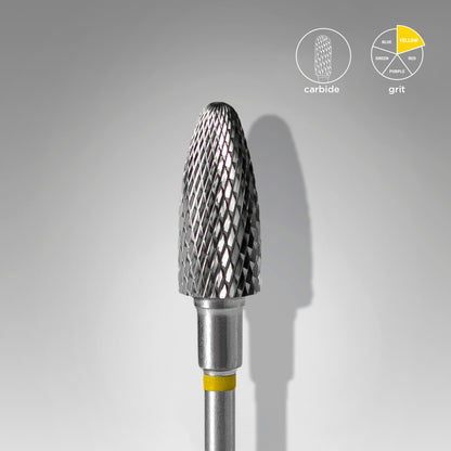 Carbide nail drill bit, “corn” yellow, head diameter 6 mm / working part 14 mm image 0