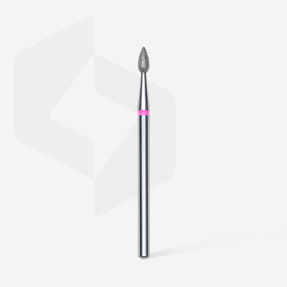 Diamond nail drill bit, "drop" , red, head diameter 2,3 mm/ working part 5 mm (6 pcs) image 1