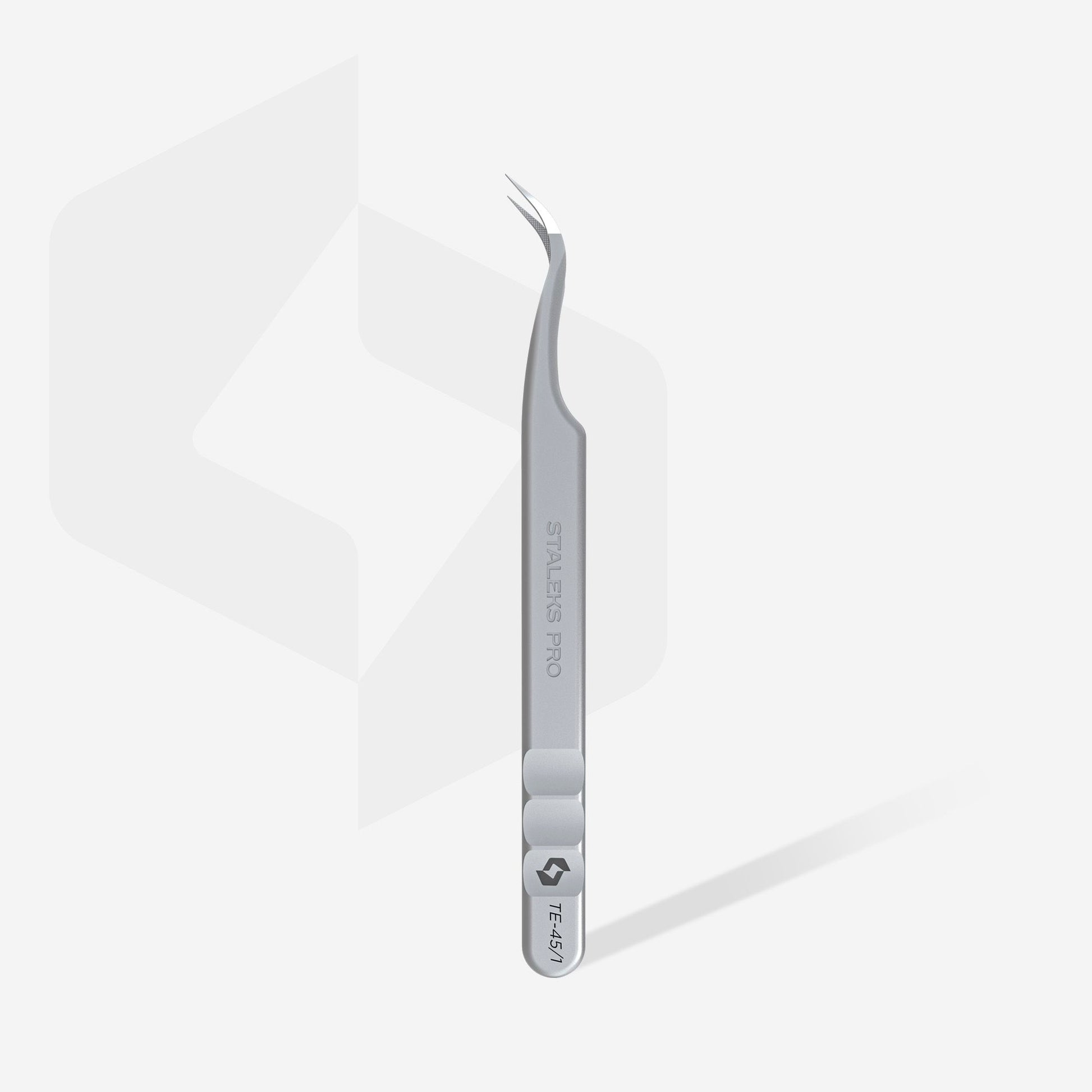 Professional eyelash tweezers with fiber tips EXPERT 45 TYPE 1 (curved) image 1
