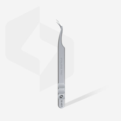 Professional eyelash tweezers with fiber tips EXPERT 45 TYPE 1 (curved) image 1
