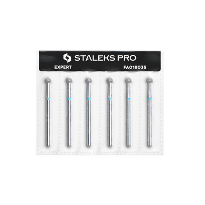 Diamond nail drill bit, "ball", blue, head diameter 3,5 mm (6 pcs) image 2