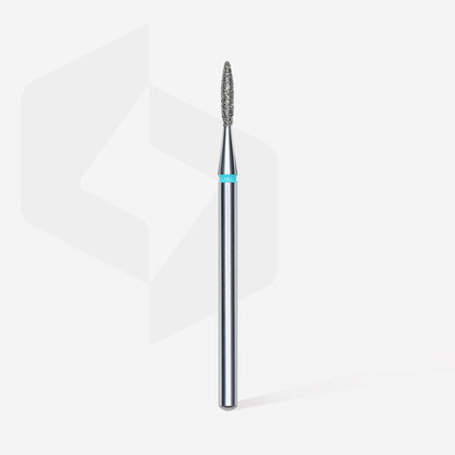 Diamond nail drill bit "flame", sharp, blue,  head diameter 1.6  mm/ working part 8 mm image 1