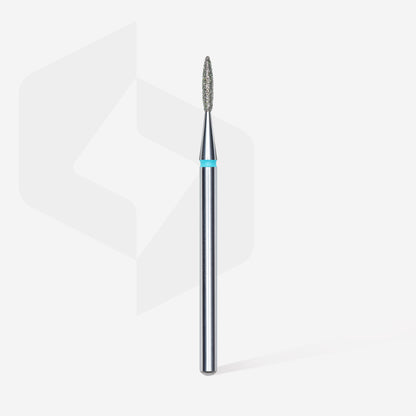 Diamond nail drill bit, "flame" , blue, head diameter 1.6 mm/ working part 8 mm image 1