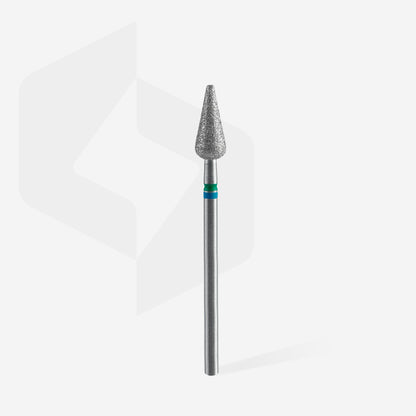 Diamond nail drill bit DUO pointed pear blue-green EXPERT head diameter 5 mm / working part 12 mm image 1
