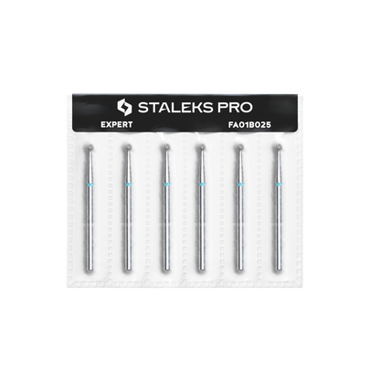 Diamond nail drill bit, "ball", blue, head diameter 2.5 mm (6 pcs) image 2