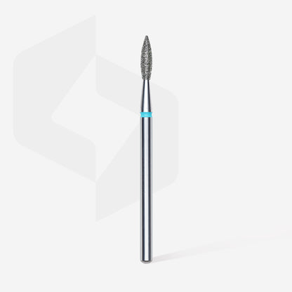 Diamond nail drill bit "flame", sharp, blue,  head diameter 2.1  mm/ working part 8 mm image 1
