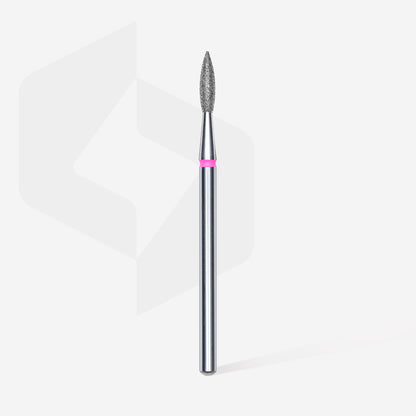 Diamond nail drill bit "flame", sharp, red,  head diameter 2.1  mm/ working part 8 mm image 1