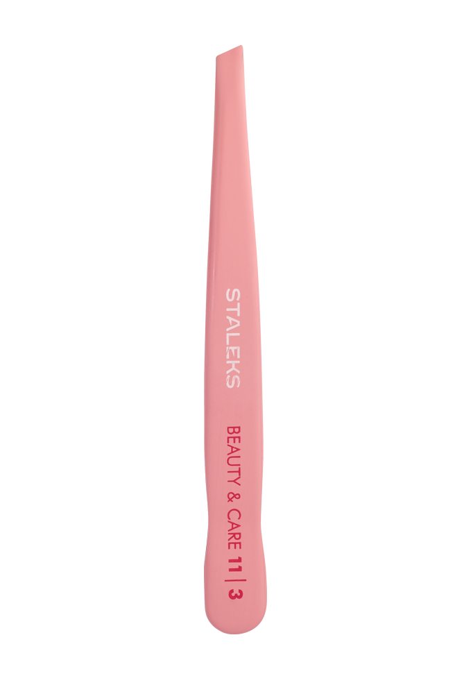 Eyebrow tweezers BEAUTY &amp; CARE 11 TYPE 3 (wide slant), pink colour image 3