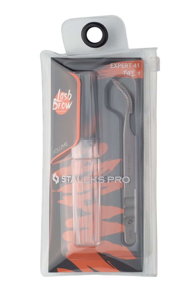 Professional eyelash tweezers EXPERT 41 TYPE 1 (curved) image 4