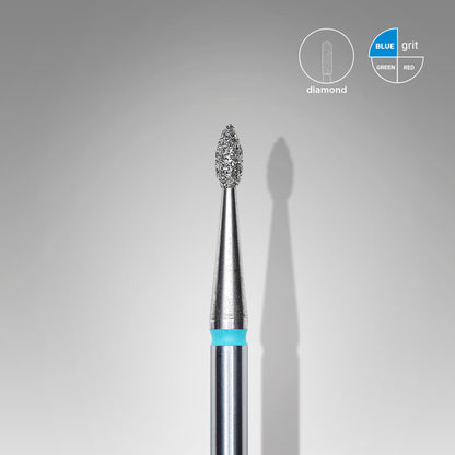 Diamond nail drill bit, "drop" , blue, head diameter 1.6 mm/ working part 4 mm (6 pcs) image 0